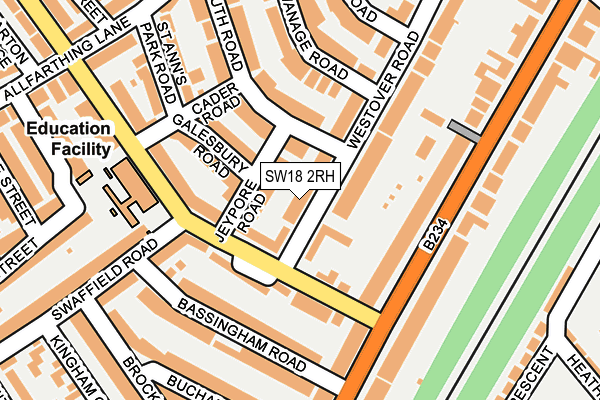 SW18 2RH map - OS OpenMap – Local (Ordnance Survey)
