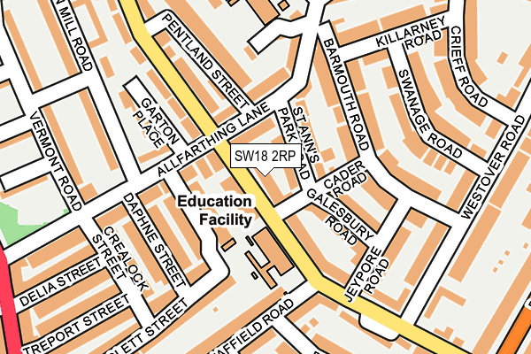 SW18 2RP map - OS OpenMap – Local (Ordnance Survey)