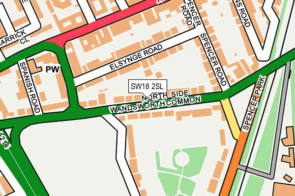 SW18 2SL map - OS OpenMap – Local (Ordnance Survey)
