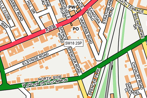 SW18 2SP map - OS OpenMap – Local (Ordnance Survey)