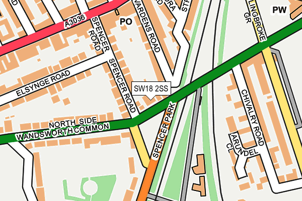 SW18 2SS map - OS OpenMap – Local (Ordnance Survey)