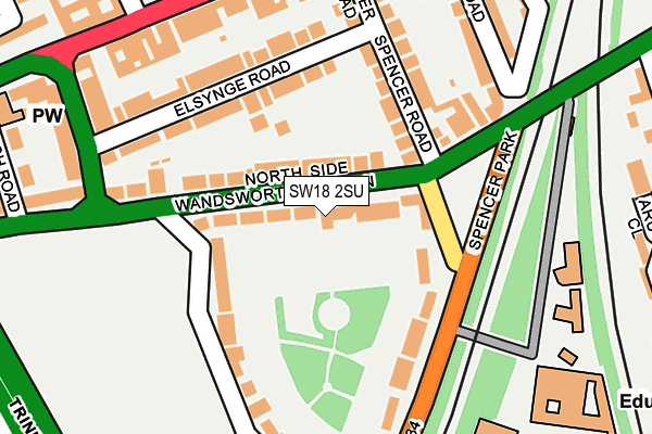 SW18 2SU map - OS OpenMap – Local (Ordnance Survey)