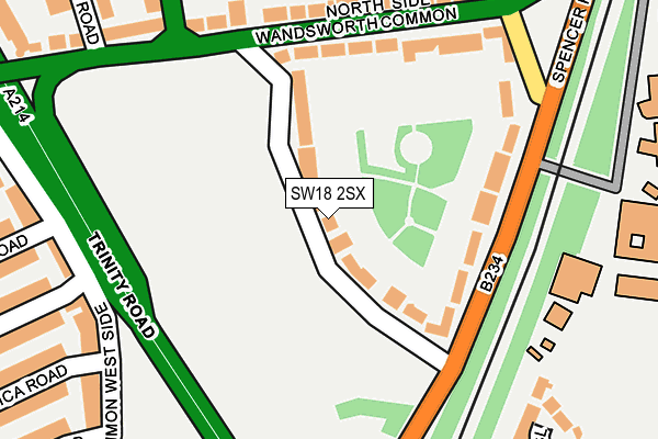 SW18 2SX map - OS OpenMap – Local (Ordnance Survey)