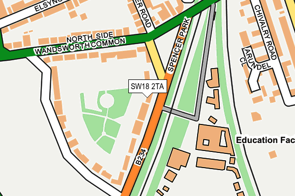 SW18 2TA map - OS OpenMap – Local (Ordnance Survey)