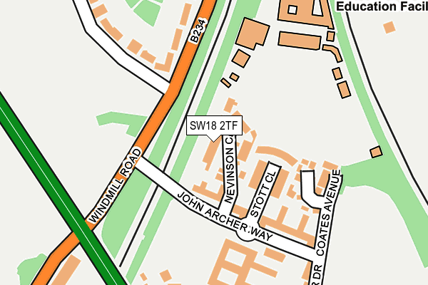 SW18 2TF map - OS OpenMap – Local (Ordnance Survey)