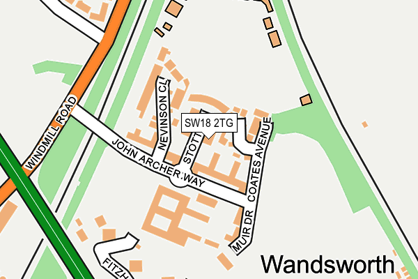 SW18 2TG map - OS OpenMap – Local (Ordnance Survey)