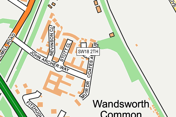 SW18 2TH map - OS OpenMap – Local (Ordnance Survey)