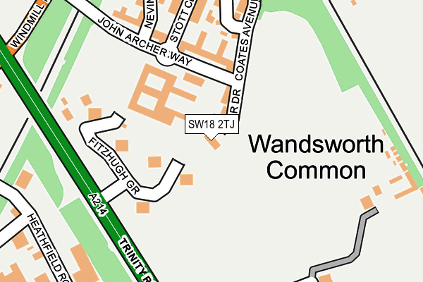 SW18 2TJ map - OS OpenMap – Local (Ordnance Survey)