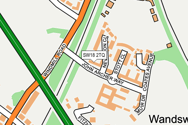 SW18 2TQ map - OS OpenMap – Local (Ordnance Survey)