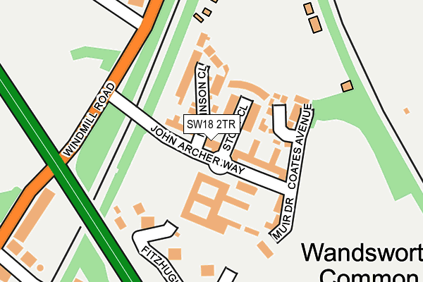 SW18 2TR map - OS OpenMap – Local (Ordnance Survey)