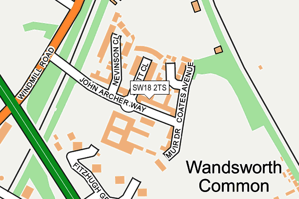 SW18 2TS map - OS OpenMap – Local (Ordnance Survey)