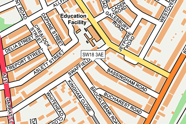 SW18 3AE map - OS OpenMap – Local (Ordnance Survey)