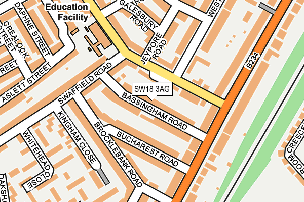 SW18 3AG map - OS OpenMap – Local (Ordnance Survey)
