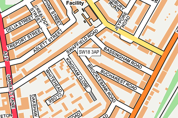 SW18 3AP map - OS OpenMap – Local (Ordnance Survey)