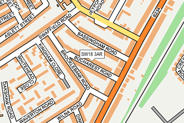 SW18 3AR map - OS OpenMap – Local (Ordnance Survey)