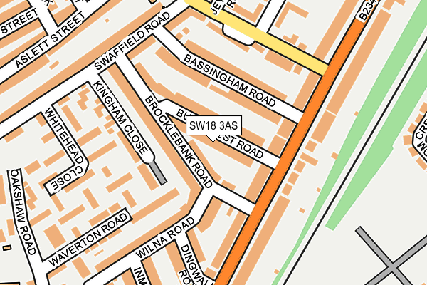 SW18 3AS map - OS OpenMap – Local (Ordnance Survey)