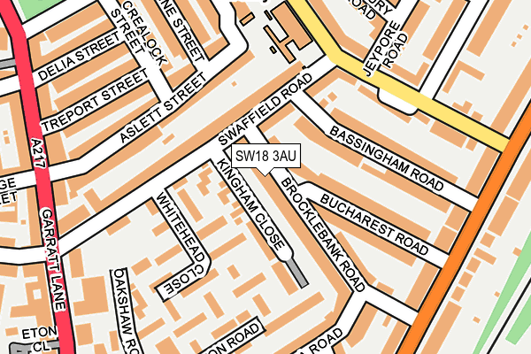 SW18 3AU map - OS OpenMap – Local (Ordnance Survey)