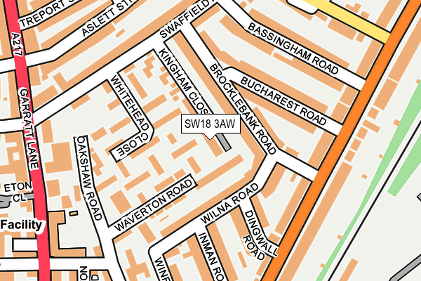 SW18 3AW map - OS OpenMap – Local (Ordnance Survey)