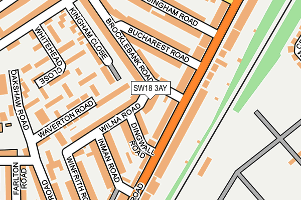 SW18 3AY map - OS OpenMap – Local (Ordnance Survey)