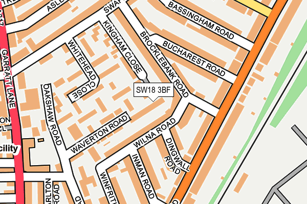 SW18 3BF map - OS OpenMap – Local (Ordnance Survey)