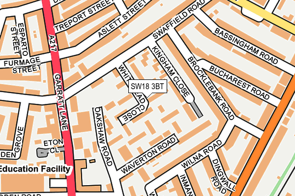 SW18 3BT map - OS OpenMap – Local (Ordnance Survey)