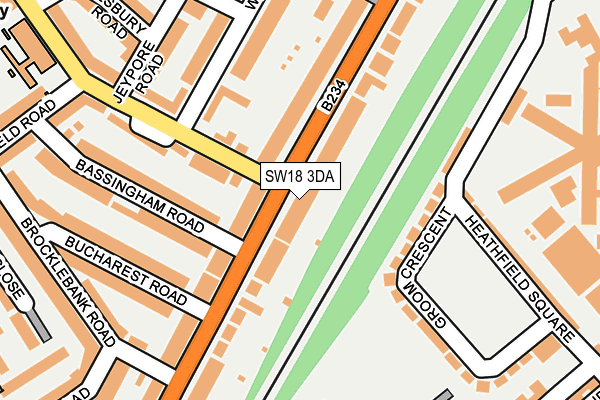 SW18 3DA map - OS OpenMap – Local (Ordnance Survey)