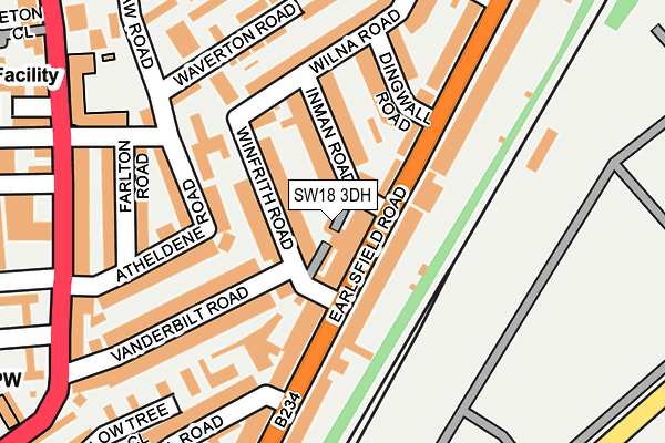 SW18 3DH map - OS OpenMap – Local (Ordnance Survey)