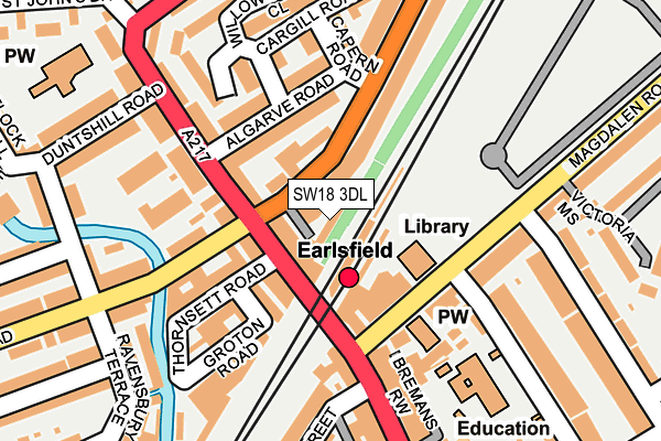 SW18 3DL map - OS OpenMap – Local (Ordnance Survey)