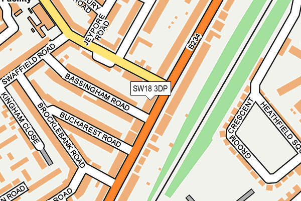 SW18 3DP map - OS OpenMap – Local (Ordnance Survey)