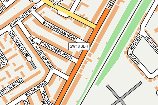SW18 3DR map - OS OpenMap – Local (Ordnance Survey)