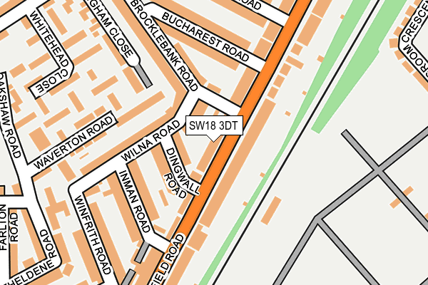 SW18 3DT map - OS OpenMap – Local (Ordnance Survey)