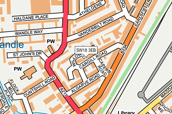 SW18 3EB map - OS OpenMap – Local (Ordnance Survey)