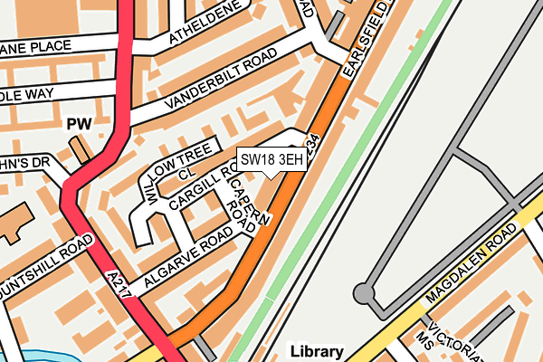 SW18 3EH map - OS OpenMap – Local (Ordnance Survey)