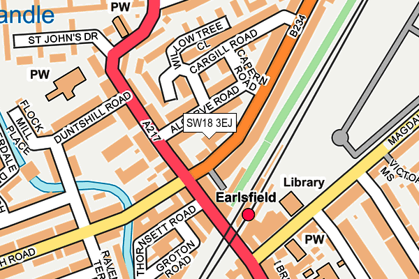 SW18 3EJ map - OS OpenMap – Local (Ordnance Survey)