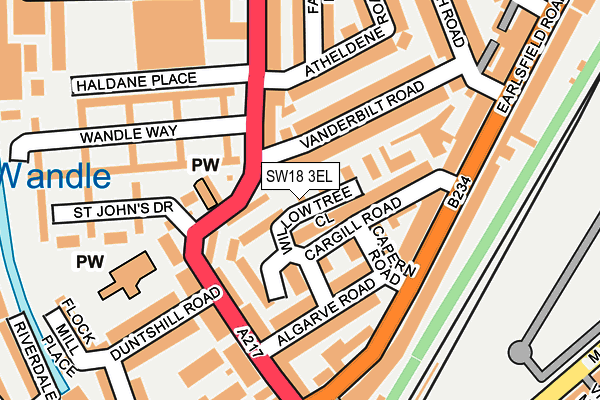 SW18 3EL map - OS OpenMap – Local (Ordnance Survey)
