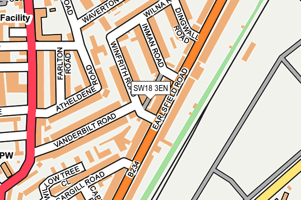 SW18 3EN map - OS OpenMap – Local (Ordnance Survey)