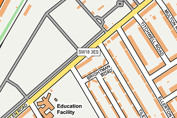 SW18 3ES map - OS OpenMap – Local (Ordnance Survey)