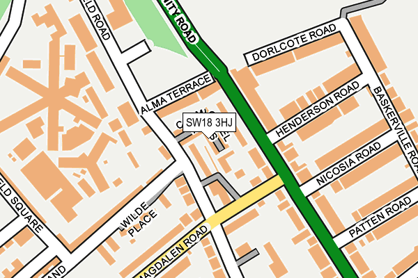 SW18 3HJ map - OS OpenMap – Local (Ordnance Survey)
