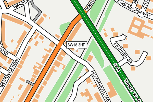 SW18 3HP map - OS OpenMap – Local (Ordnance Survey)