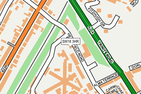 SW18 3HR map - OS OpenMap – Local (Ordnance Survey)