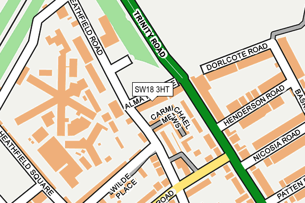 SW18 3HT map - OS OpenMap – Local (Ordnance Survey)