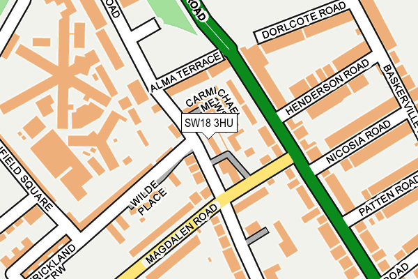 SW18 3HU map - OS OpenMap – Local (Ordnance Survey)