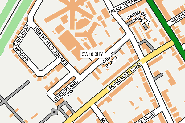 SW18 3HY map - OS OpenMap – Local (Ordnance Survey)