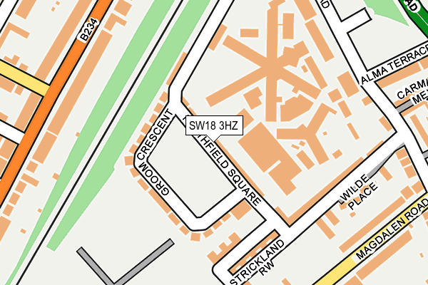 SW18 3HZ map - OS OpenMap – Local (Ordnance Survey)