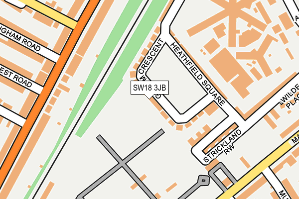 SW18 3JB map - OS OpenMap – Local (Ordnance Survey)
