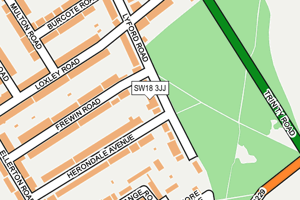 SW18 3JJ map - OS OpenMap – Local (Ordnance Survey)