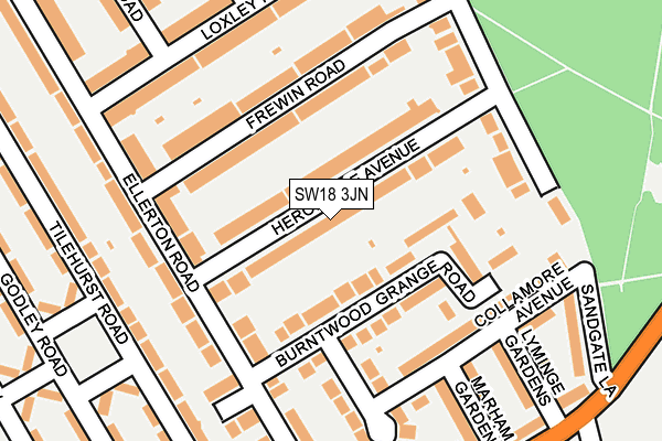 SW18 3JN map - OS OpenMap – Local (Ordnance Survey)