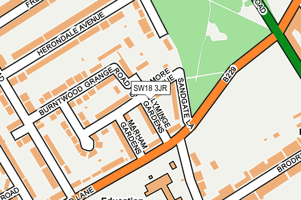 SW18 3JR map - OS OpenMap – Local (Ordnance Survey)