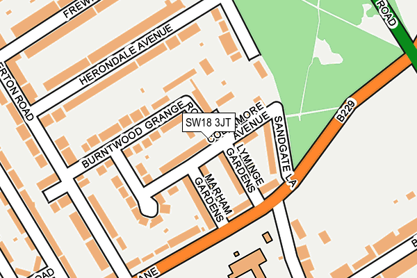 SW18 3JT map - OS OpenMap – Local (Ordnance Survey)