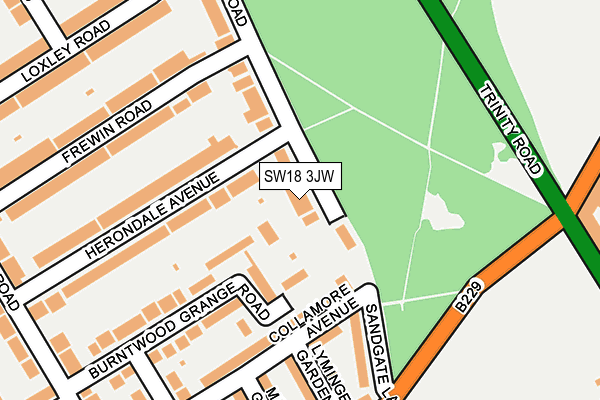 SW18 3JW map - OS OpenMap – Local (Ordnance Survey)